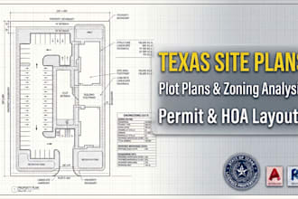 design tx site plan, plot plan and zoning analysis