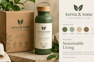 create an eco friendly shopify identity with earthy colors and logo, fonts style