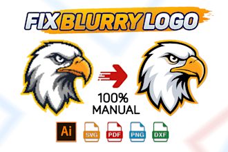 fix blurry logo, redraw and convert to print ready vector