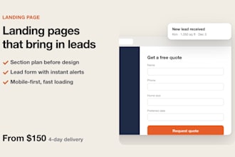 design and build a high converting landing page with a lead form
