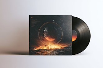 create dark aesthetic and surreal album cover art