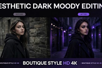 do aesthetic dark moody photo editing boutique style