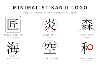 design a minimalist kanji logo with deep meaning for your brand