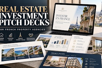 design modern real estate investment pitch decks for french property agencies