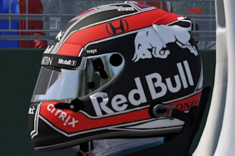 create a custom racing helmet design for gt7 and iracing