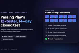set up google play closed testing and your production access application