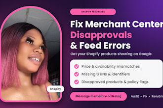 fix google merchant center disapprovals and feed errors for shopify