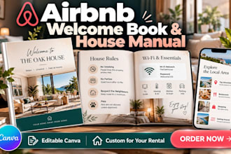design a custom canva airbnb welcome book and house manual for your rental