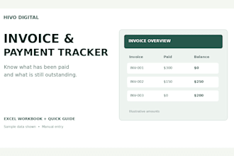 create an excel invoice and payment tracker for freelancers