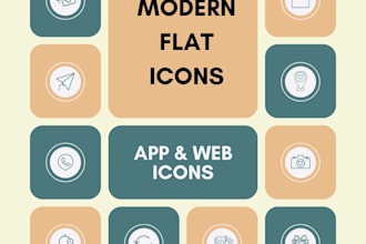design modern flat icons and app icon set