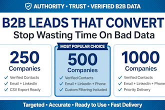 do b2b company research and linkedin prospect list