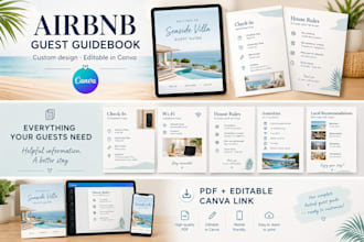 design an airbnb guidebook and welcome book in canva