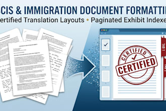 format immigration documents and prepare translation