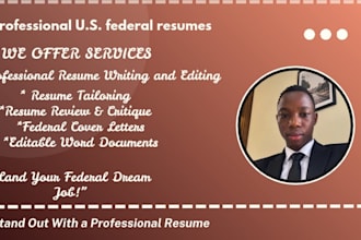write a professional federal resume for USA government jobs