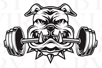 do high quality vintage bulldog and pitbull logo