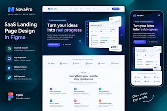 design a modern saas landing page in figma