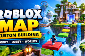 build roblox game map, obby, lobby and game environment