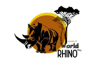create a premium modern rhino logo design