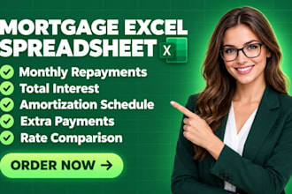 create a mortgage spreadsheet to calculate repayments, interest and amortization