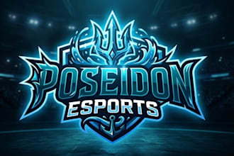 design poseidon logo for typography