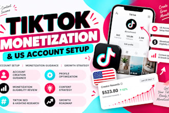 help with tiktok monetization eligibility and US account setup
