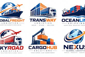 design a professional, shipping, cargo, logistics, transport containers logo