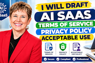 draft ai saas terms of service privacy policy acceptable use