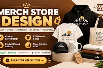 create sellfy spring spreadshop big cartel fourthwall website merch store design