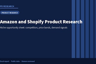 research amazon or shopify product niches into a clear excel report