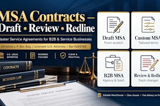 draft a professional b2b master service agreement for your agency