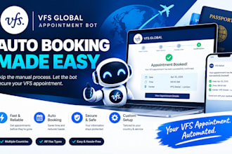 do a booking appointment bot,vfs bot,booking bot,vfs appointment slot