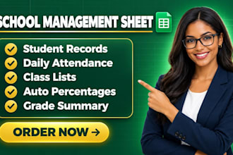 build a school management spreadsheet for student records, and attendance
