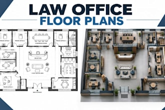 design law office floor plans with professional cad layouts