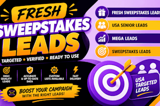 provide fresh sweeps leads, USA senior leads, mega leads, takessweeps leads