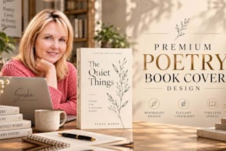 design a premium minimalist poetry book cover with elegant typography