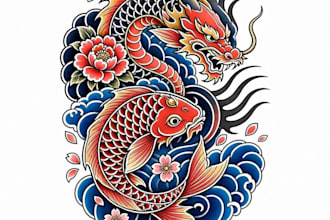 design a professional japanese tattoo design