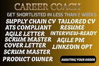 craft a scrum master resume and linkedin profile for agile