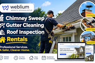 setup chimney sweep gutter cleaning roof inspection rentals weblium website