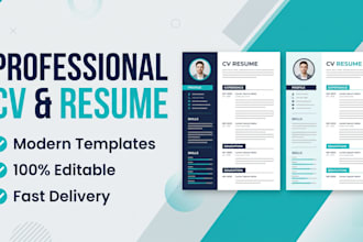 design an professional CV resume and cover letter