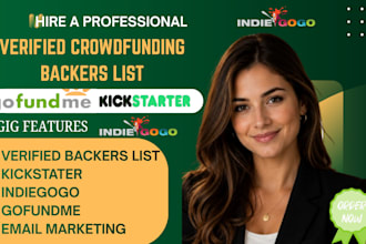provide verified crowdfunding backers list for kickstarter indiegogo gofundme