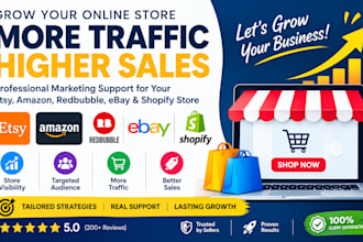 do etsy amazon redbubble ebay promotion shopify marketing boost traffic sales