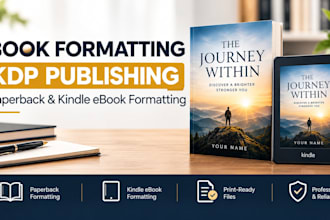 do book formatting, kdp book publishing, paper back, kindle ebook formatting