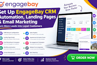 set up engagebay CRM automation local businesses landing pages email marketing