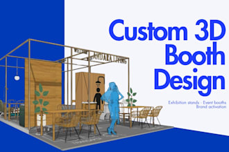 design a 3d exhibition booth and event stand for your brand