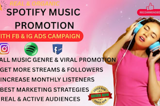 organic sportify album promotion and music track promotion