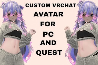 create and customize vrchat anime furry avatar, kemono avatar for pc and quest