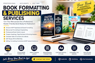 format your book for amazon KDP, ebook, book interior, and paperback publishing