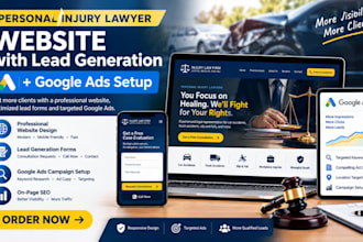 build personal injury lawyer website with lead generation and set up google ads