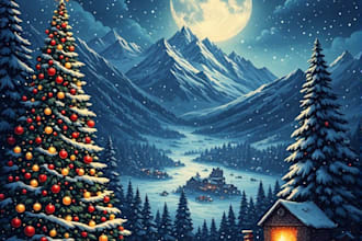 create christmas children book illustrations