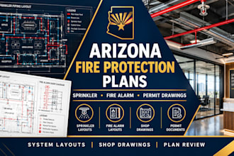 design arizona fire protection permit plans sprinkler and fire alarm layout